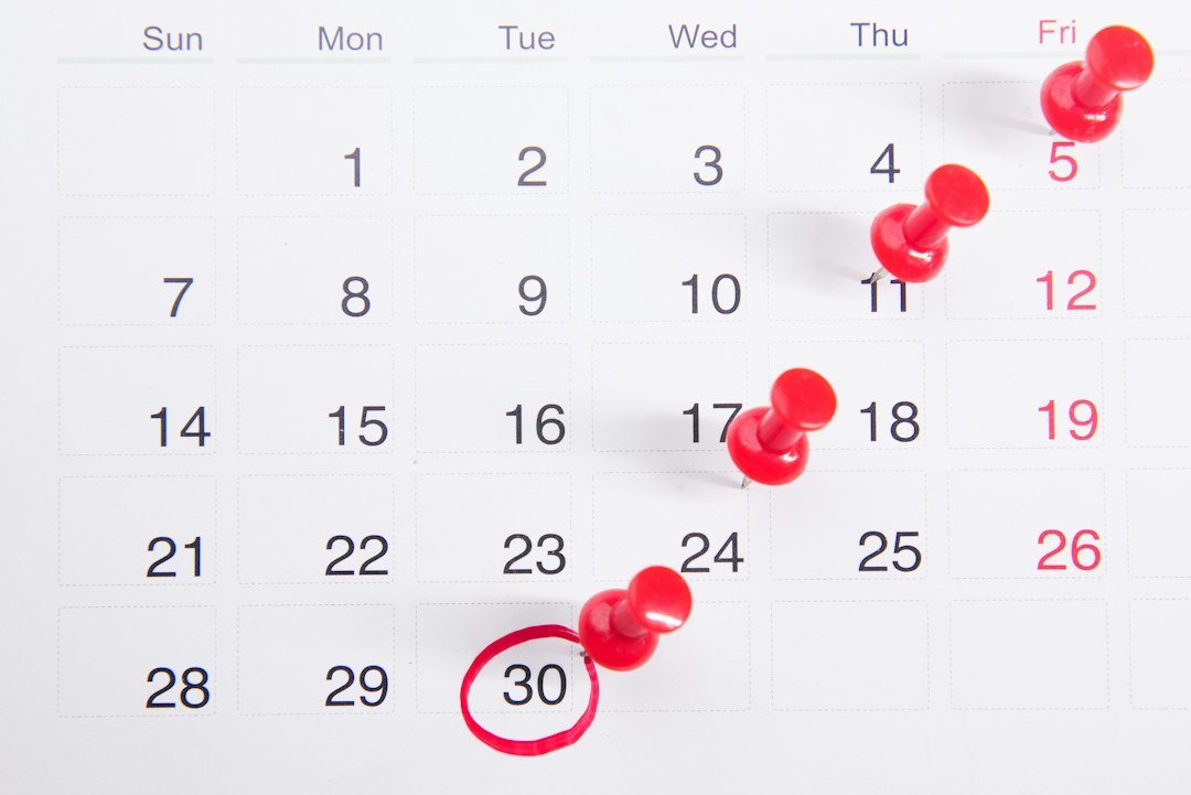 Calendar illustrating lottery prize processing time