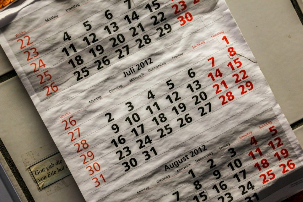 Calendar illustrating a lottery claim deadline