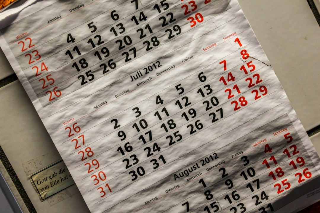 Calendar illustrating a lottery claim deadline